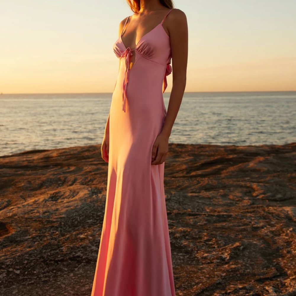Peppermayo Satin Maxi Dress - Pink